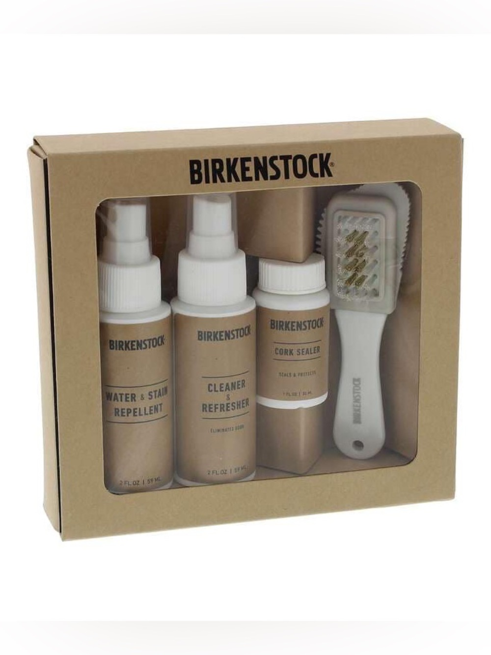 Birkenstock Deluxe Shoe Care Kit Cleaner Cork Sealer Brush NEW